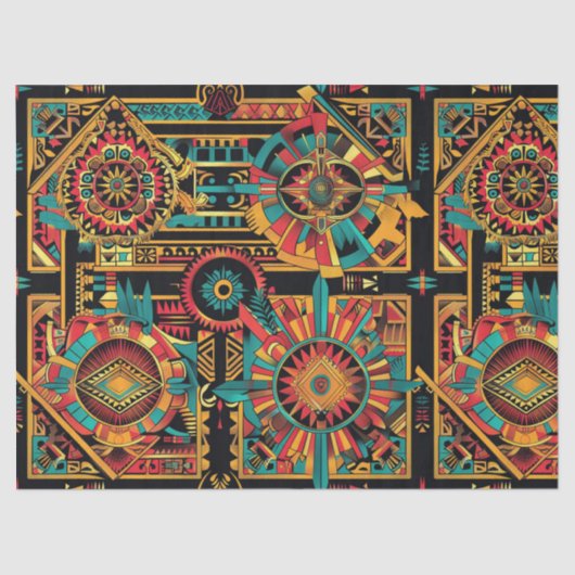 Traditionele Beige "Aztec Dream" Specialty Tissue  Tissuepapier (Voorkant)