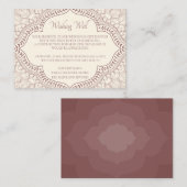 Traditionele beige Mehndi Indische hindu bruiloft Informatiekaartje (Voorkant / Achterkant)