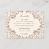 Traditionele beige Mehndi Indische hindu bruiloft Informatiekaartje (Voorkant)