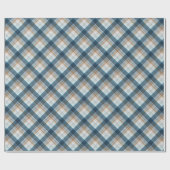 Traditionele Beige Tan Taupe Bruin Blauwgroen Blau Cadeaupapier (Vlak)