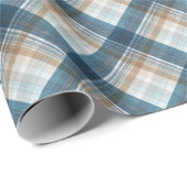 Traditionele Beige Tan Taupe Bruin Blauwgroen Blau Cadeaupapier (Rol Hoek)