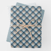 Traditionele Beige Tan Taupe Bruin Blauwgroen Blau Inpakpapier Vel (In situ)