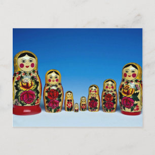 Traditionele beschilderde Russische pop-set Briefkaart