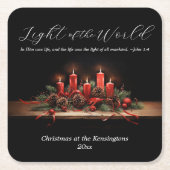 Traditionele Bijbelvers Kerstvakantie Kartonnen Onderzetters (Voorkant)