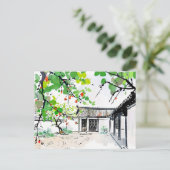 Traditionele binnenplaats van een Chinees huis Briefkaart (Staand voorkant)
