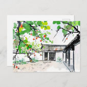 Traditionele binnenplaats van een Chinees huis Briefkaart (Voorkant / Achterkant)