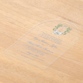 Traditionele bladkam w / boog | Monogram bruiloft Acryl Uitnodigingen (Laagn)