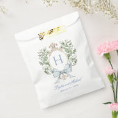 Traditionele bladkam w / boog | Monogram bruiloft Bedankzakje (Gezegeld)