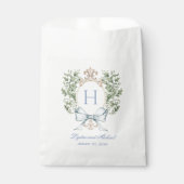 Traditionele bladkam w / boog | Monogram bruiloft Bedankzakje (Voorkant)