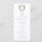 Traditionele bladkam w / boog | Monogram bruiloft Menu (Voorkant / Achterkant)