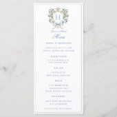 Traditionele bladkam w / boog | Monogram bruiloft Menu (Voorkant)