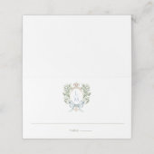 Traditionele bladkam w / boog | Monogram bruiloft Plaatskaartje (Buitenkant ongevouwen)