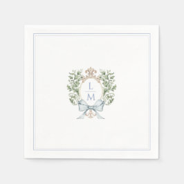 Traditionele bladkam w / boog | Monogram bruiloft Servet