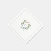 Traditionele bladkam w / boog | Monogram bruiloft Servet (Hoek)