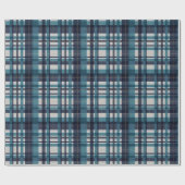 Traditionele blauwe blauwgroen gouden witte madrad cadeaupapier (Vlak)