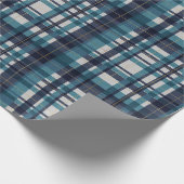 Traditionele blauwe blauwgroen gouden witte madrad cadeaupapier (Hoek)