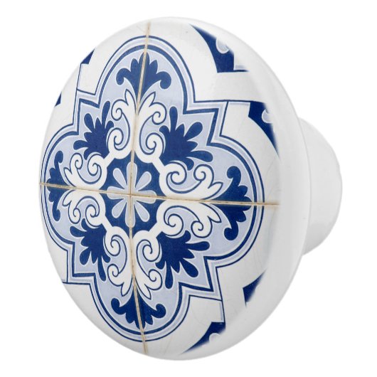 Traditionele blauwe en witte tegel keramische knop (Rechts)