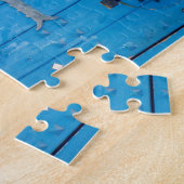 Traditionele blauwe houten deur in TunesiëFoto Legpuzzel (Zijkant)