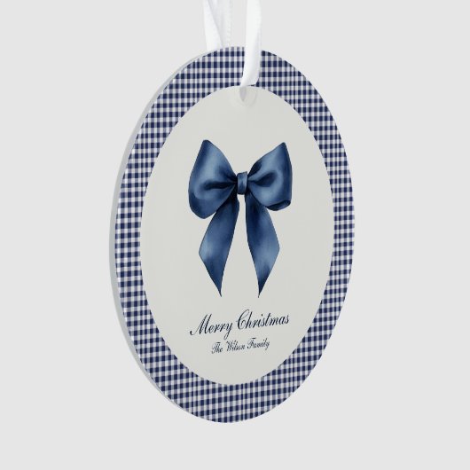 Traditionele blauwe knoop kerst ornament (voorkant)