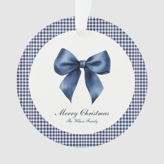 Traditionele blauwe knoop kerst ornament (voorkant)