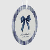 Traditionele blauwe knoop kerst ornament (voorkant)