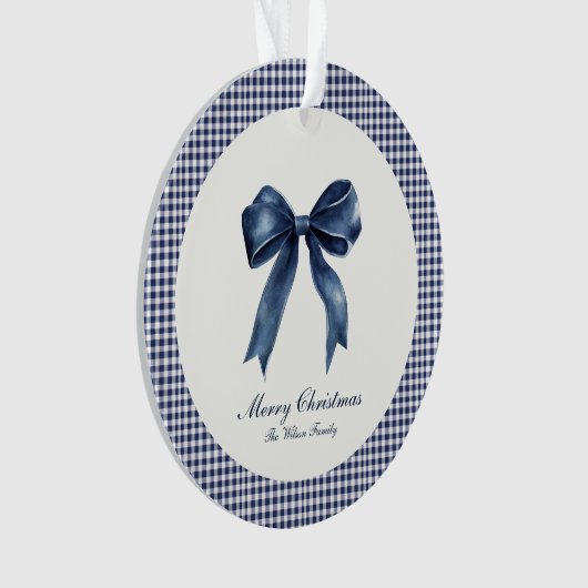 Traditionele blauwe knoop kerst ornament (voorkant)