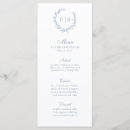 Traditionele Blauwe Krans Monogram Menu