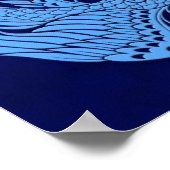 Traditionele blauwe Phoenix Cirkel Poster (Hoek)