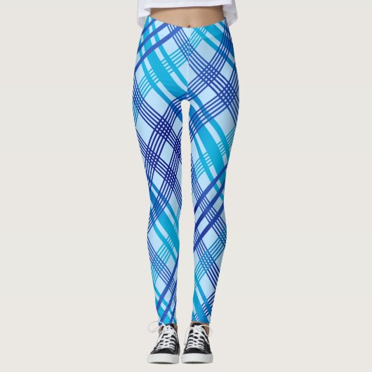 Traditionele blauwe staafje op BLUE Leggings (Voorkant)
