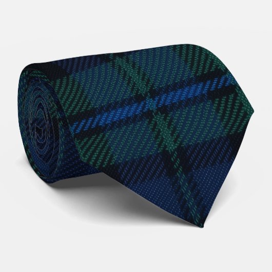 Traditionele Blauwe Tartan Plaid Stropdas (Opgerold)