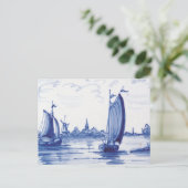 Traditionele blauwe tegel in Nederland Briefkaart (Staand voorkant)