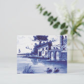 Traditionele blauwe tegel in Nederland Briefkaart (Staand voorkant)