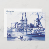 Traditionele blauwe tegel in Nederland Briefkaart (Voorkant / Achterkant)