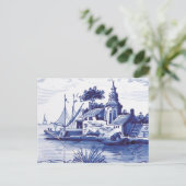 Traditionele blauwe tegel in Nederland Briefkaart (Staand voorkant)