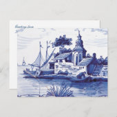 Traditionele blauwe tegel in Nederland Briefkaart (Voorkant / Achterkant)