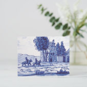 Traditionele blauwe tegel in Nederland Briefkaart (Staand voorkant)
