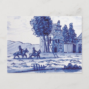 Traditionele blauwe tegel in Nederland Briefkaart