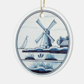 Traditionele blauwe tegel in Nederland Keramisch Ornament (Links)