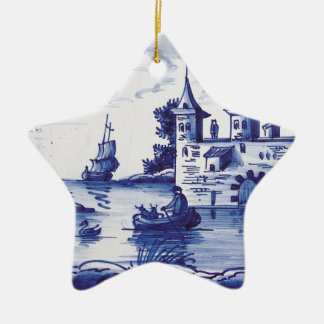 Traditionele blauwe tegel in Nederland Keramisch Ornament