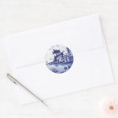 Traditionele blauwe tegel in Nederland Ronde Sticker (Envelop)