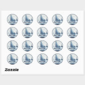 Traditionele blauwe tegel in Nederland Ronde Sticker (Vel)