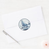 Traditionele blauwe tegel in Nederland Ronde Sticker (Envelop)