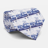 Traditionele blauwe tegel in Nederland Stropdas (Opgerold)