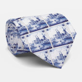 Traditionele blauwe tegel in Nederland Stropdas (Opgerold)