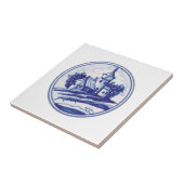 Traditionele blauwe tegel in Nederland Tegeltje (Zijkant)