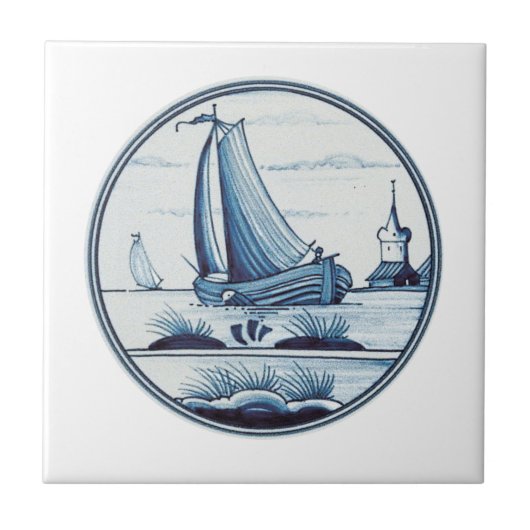 Traditionele blauwe tegel in Nederland Tegeltje (Voorkant)