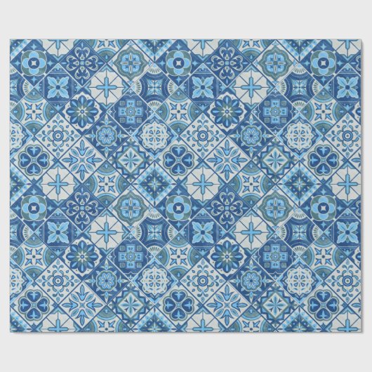 Traditionele blauwe tegels cadeaupapier (Vlak)