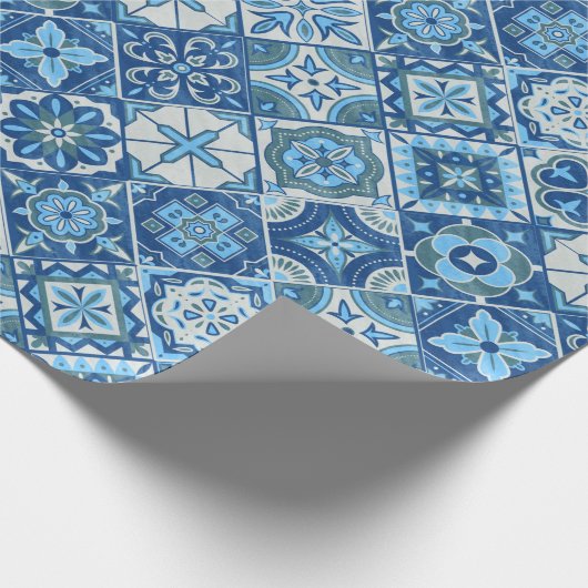Traditionele blauwe tegels cadeaupapier (Hoek)