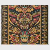 Traditionele Blauwgroen "Aztec Dream" wikkelpapier Cadeaupapier (Vlak)