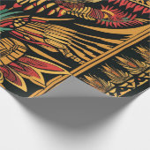 Traditionele Blauwgroen "Aztec Dream" wikkelpapier Cadeaupapier (Hoek)